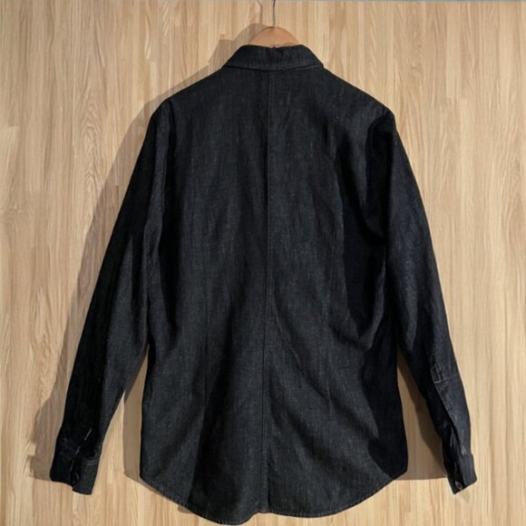 G-Star men's shirt M dark blue denim L/S slim fit zip pocket New without Tag - Picture 2 of 13